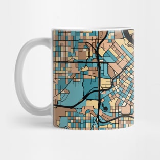 Minneapolis Map Pattern in Mid Century Pastel Mug